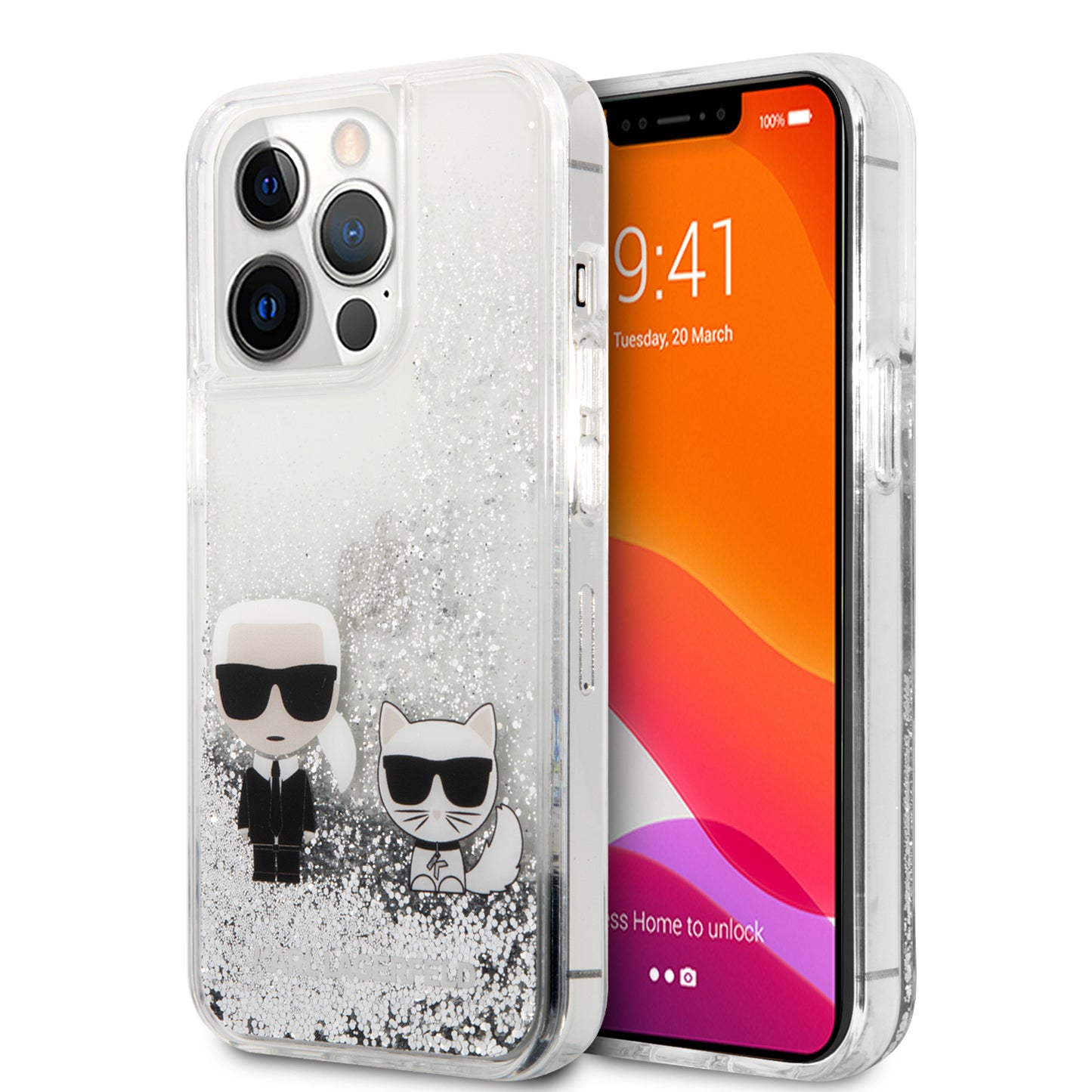 Case Karl Glitter Líquido para iPhone 13 Pro Max - Diseño Brillante y Exclusivo