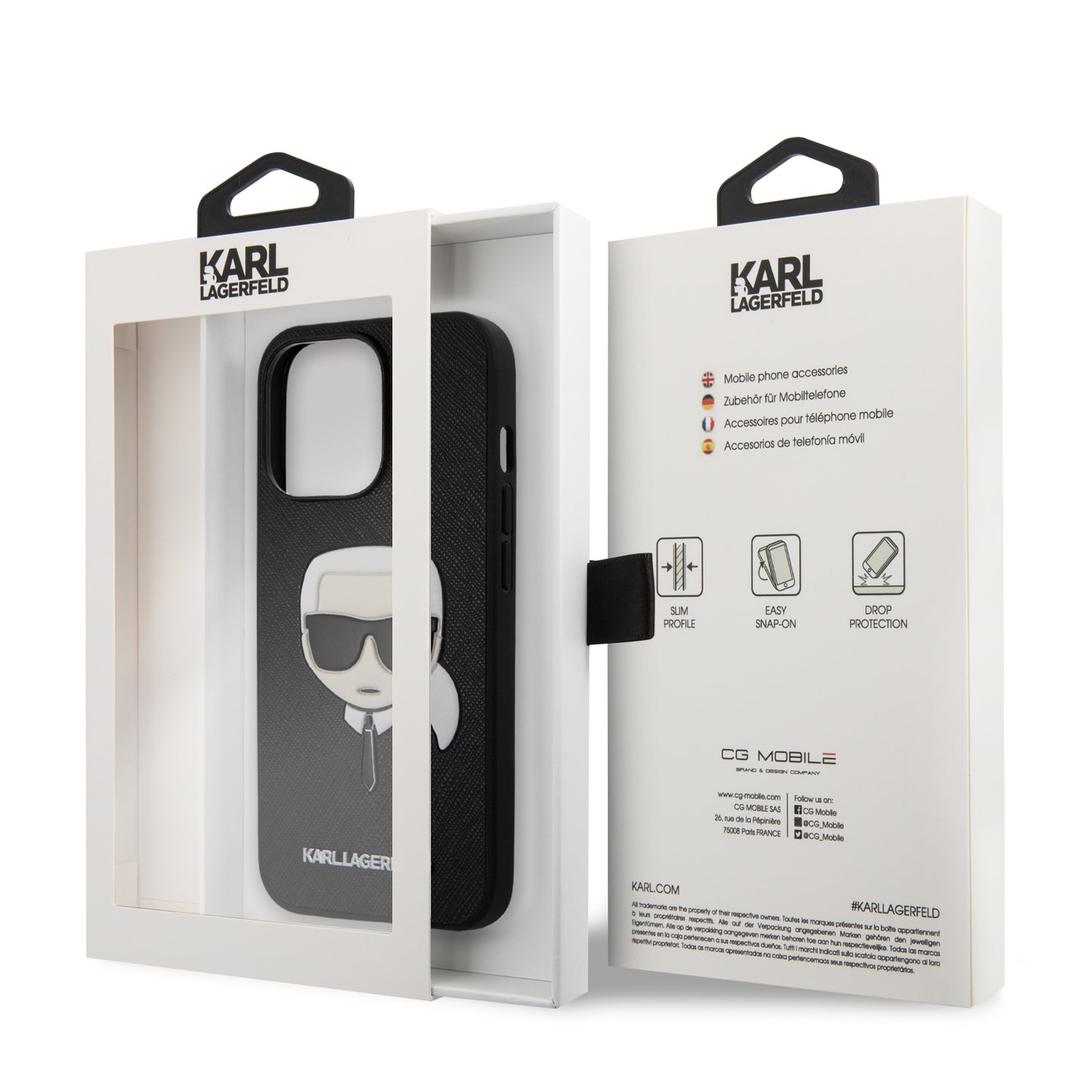 Case Karl Safiano Cara Karl iPhone 13 Pro Max Negro | Estilo y Protección Premium