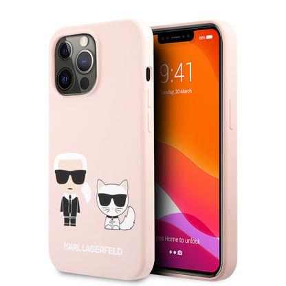 Case Karl Silicone K&C iPhone 13 Pro Max Rosa | Protección y Estilo Sofisticado