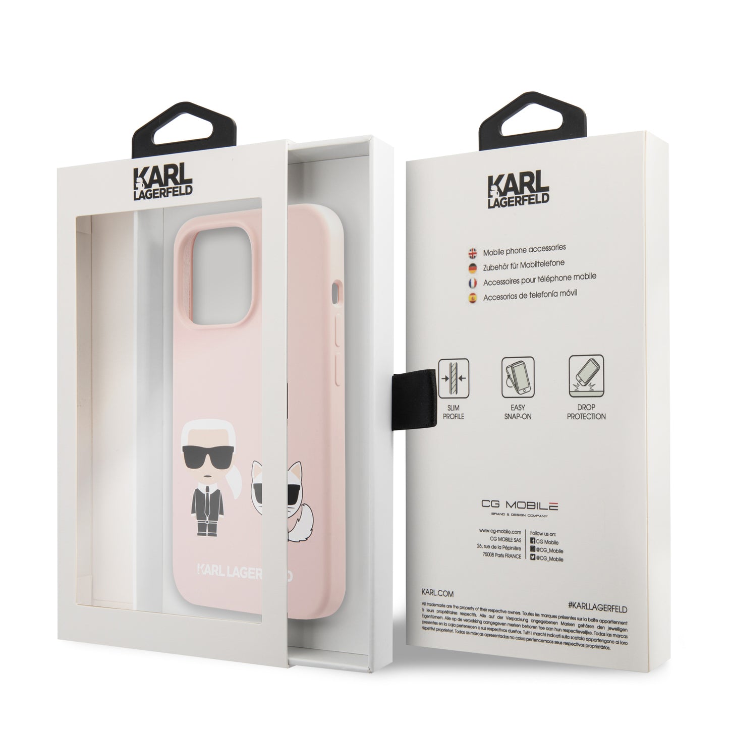 Case Karl Silicone K&C iPhone 13 Pro Max Rosa | Protección y Estilo Sofisticado