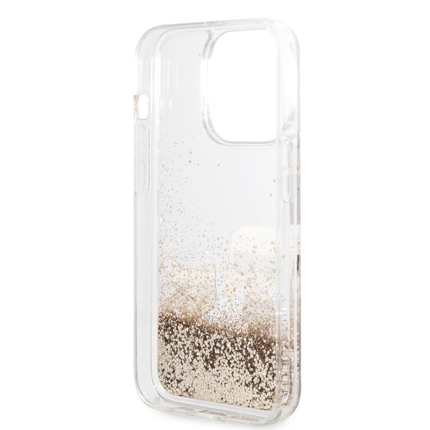 Case Karl Glitter Líquido K&C para iPhone 14 Pro - Dorado Brillante y Exclusivo