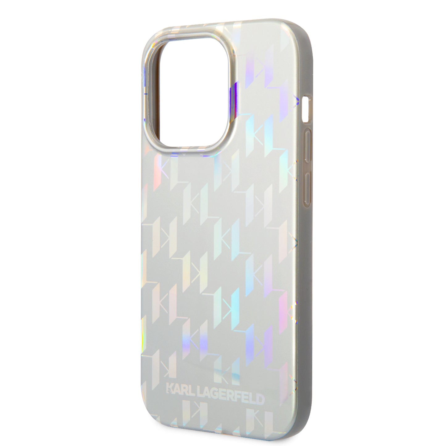 Case Karl Monograma iPhone 14 Pro Plata | Elegancia y Protección Premium