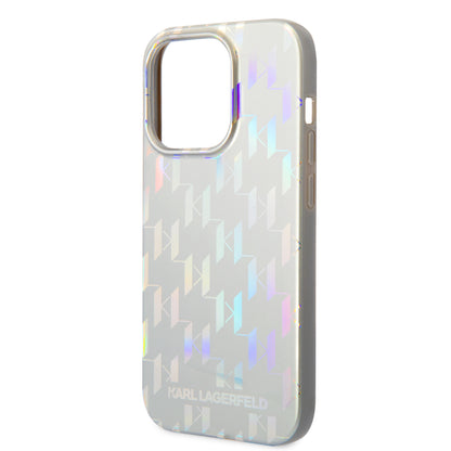 Case Karl Monograma iPhone 14 Pro Plata | Elegancia y Protección Premium