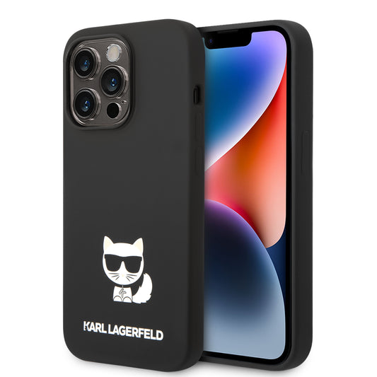 Case Karl Lagerfeld Choupette Negra para iPhone 14 Pro Max | Silicón Premium y Diseño Exclusivo