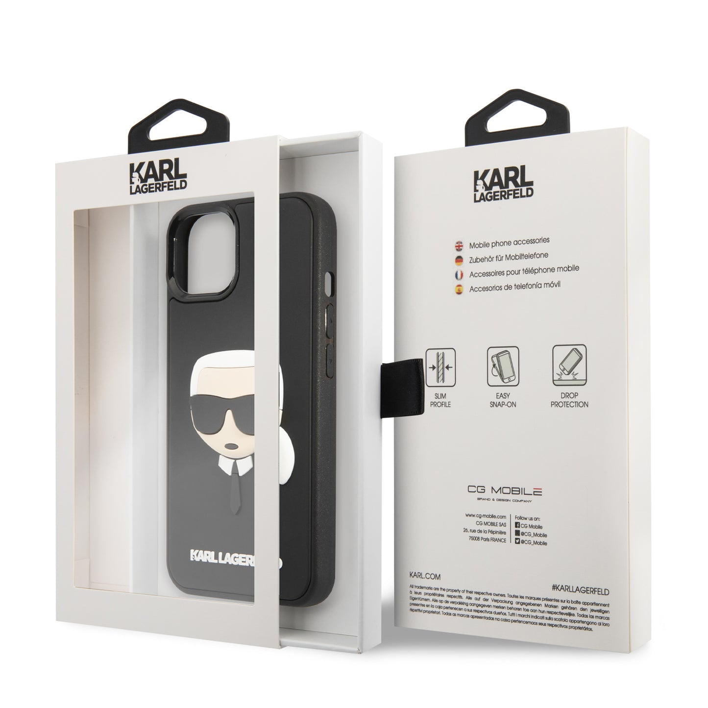 Case Karl Logo 3D iPhone 14 Plus Negro | Protección y Estilo Exclusivo