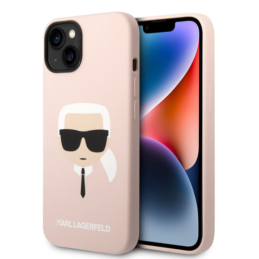 Case Karl Lagerfeld Cabeza Rosa para iPhone 14 Plus | Silicón Original y Estilo Exclusivo