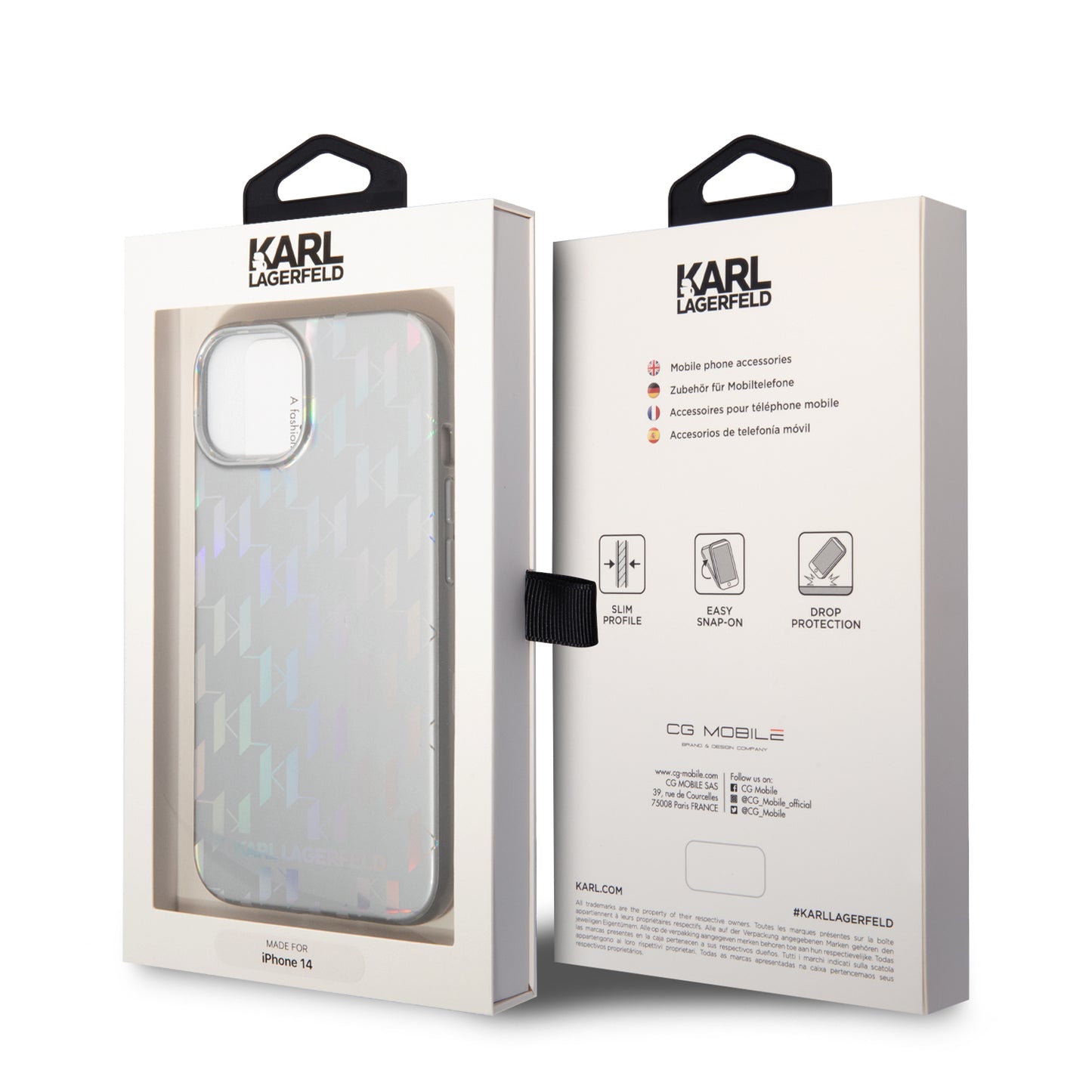 Case Karl Monograma iPhone 14 Plata | Protección y Estilo Exclusivo