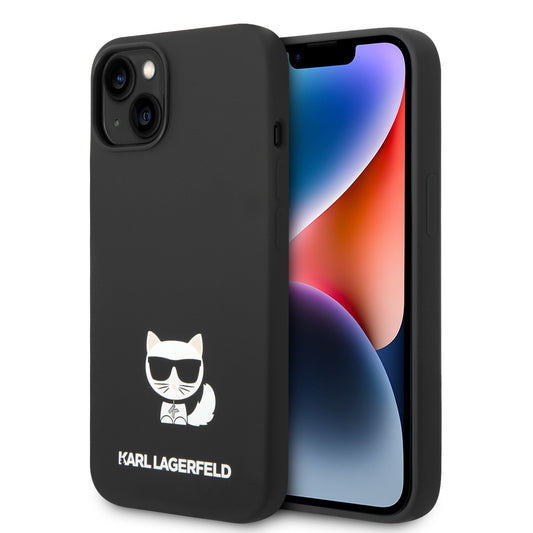 Funda Karl Lagerfeld Silicón Choupette para iPhone 14 - Negra