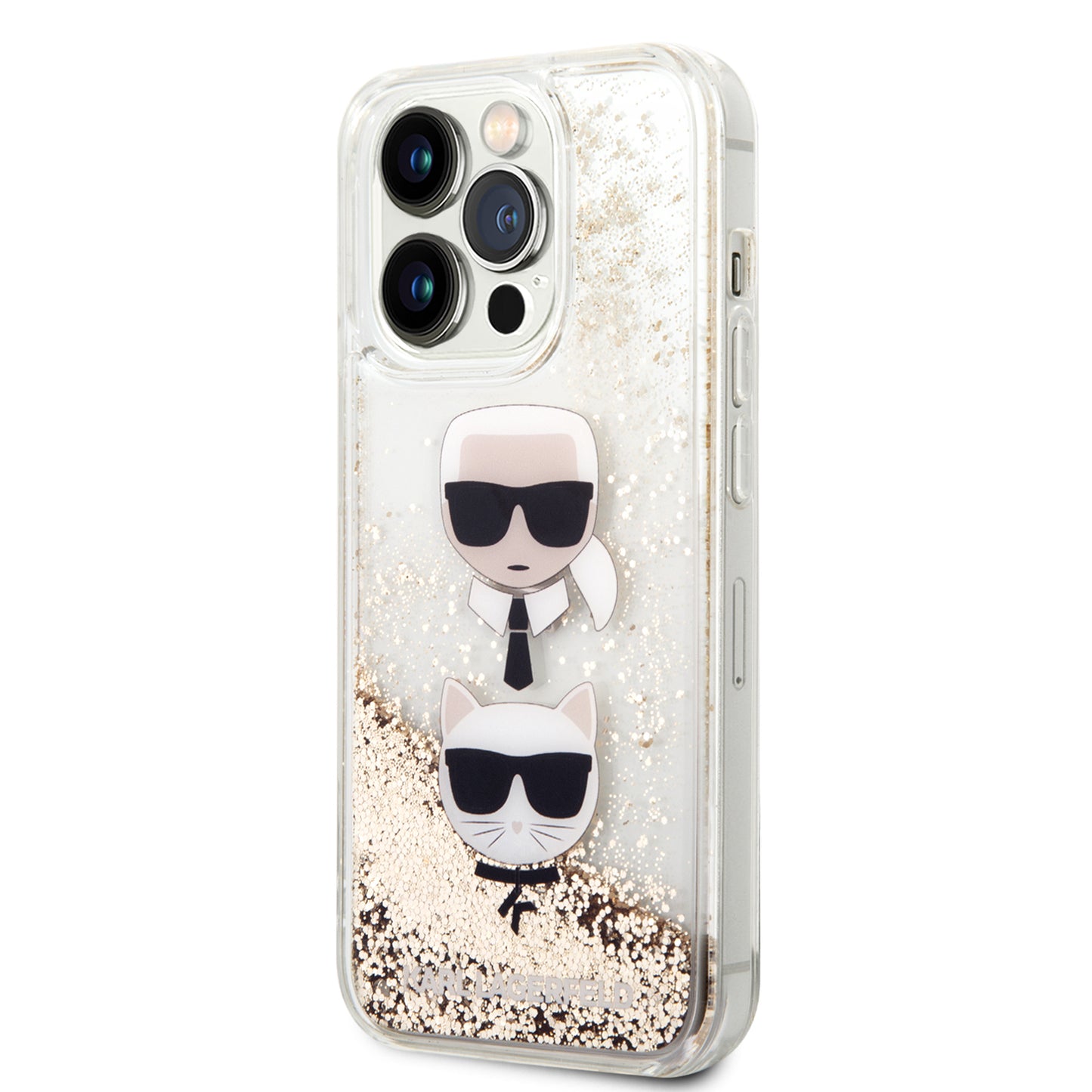 Case Karl Glitter Líquido CK&C para iPhone 14 Pro Max – Funda Dorada de Lujo