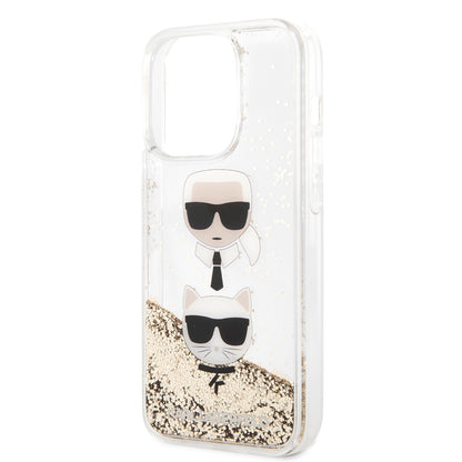 Case Karl Glitter Líquido CK&C para iPhone 14 Pro Max – Funda Dorada de Lujo