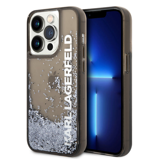 Funda Karl Lagerfeld Brillos Líquidos con Nombre para iPhone 14 Pro Max – Negra