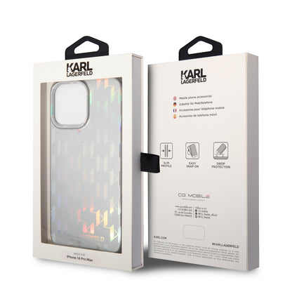 Case Karl Monograma iPhone 14 Pro Max Plata | Lujo y Estilo Exclusivo