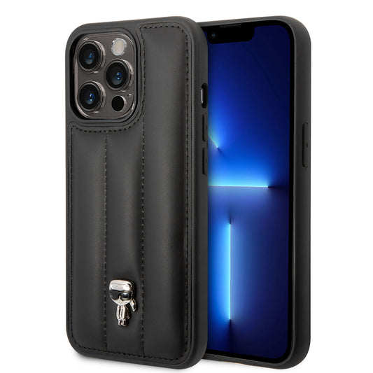 Funda Karl Lagerfeld Acolchada con Charm Negra para iPhone 14 Pro Max