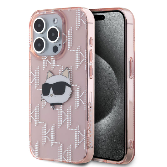 Case Karl Monograma Choupette para iPhone 15 Pro Rosa | Funda Premium de Lujo