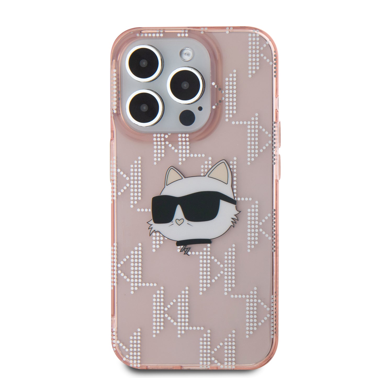 Funda Karl Lagerfeld Monograma Choupette Rosa para iPhone 15 Pro Max – Diseño Elegante y Sofisticado