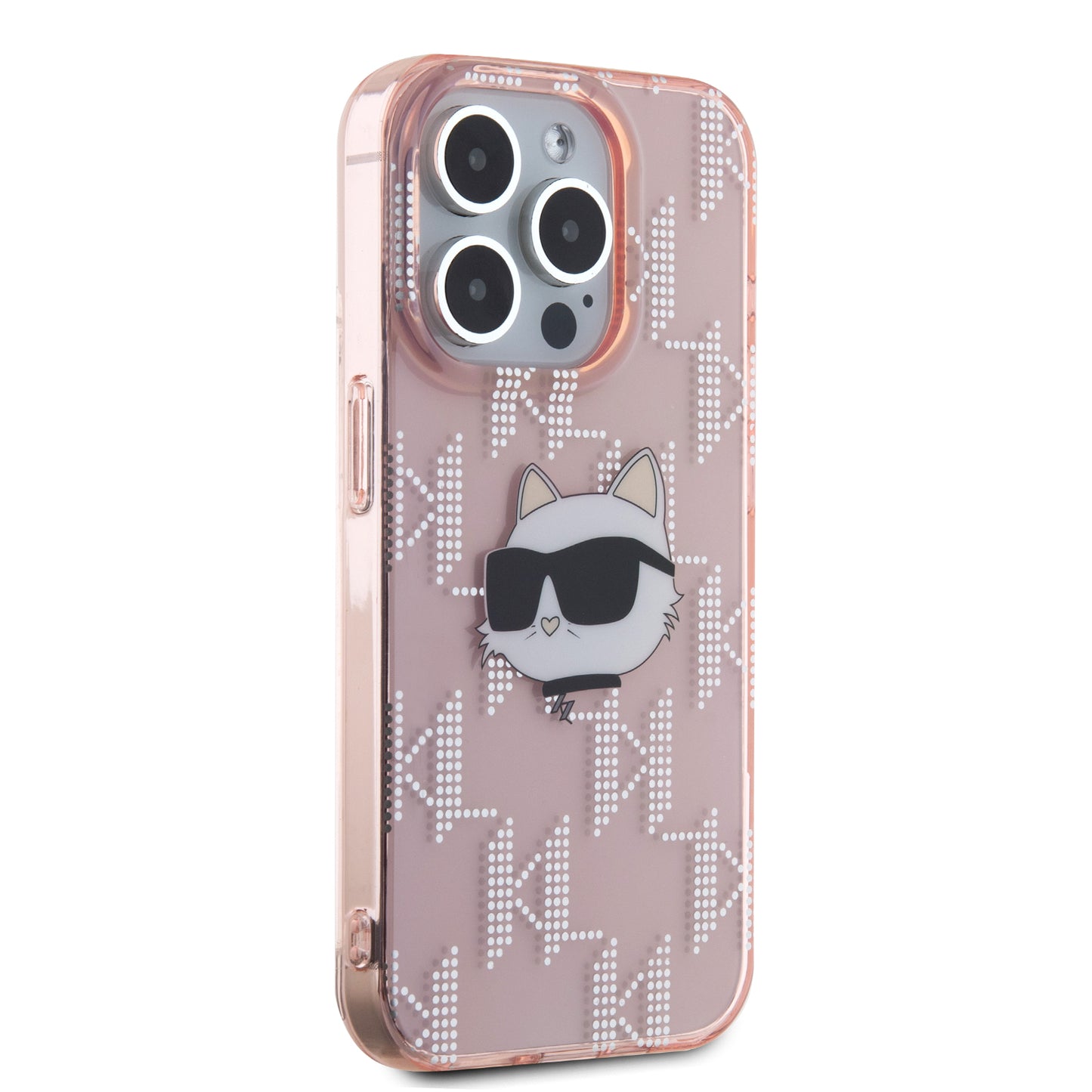 Funda Karl Lagerfeld Monograma Choupette Rosa para iPhone 15 Pro Max – Diseño Elegante y Sofisticado
