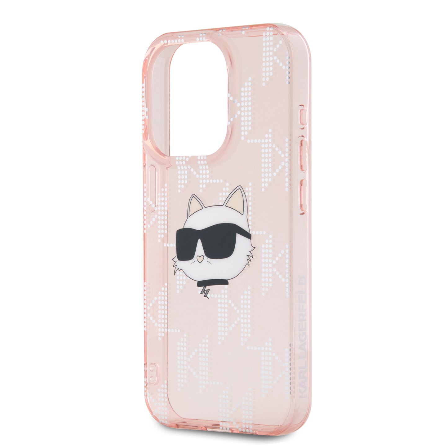 Funda Karl Lagerfeld Monograma Choupette Rosa para iPhone 15 Pro Max – Diseño Elegante y Sofisticado