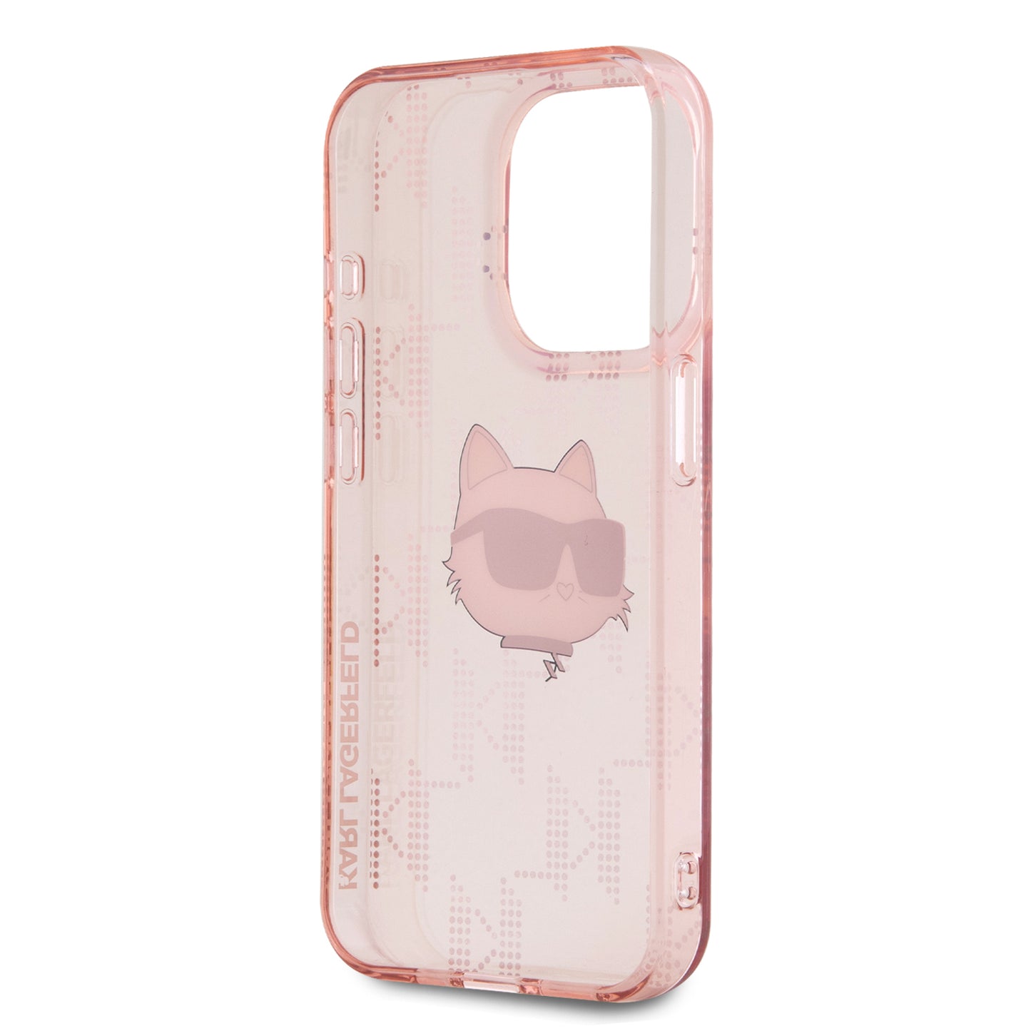 Funda Karl Lagerfeld Monograma Choupette Rosa para iPhone 15 Pro Max – Diseño Elegante y Sofisticado