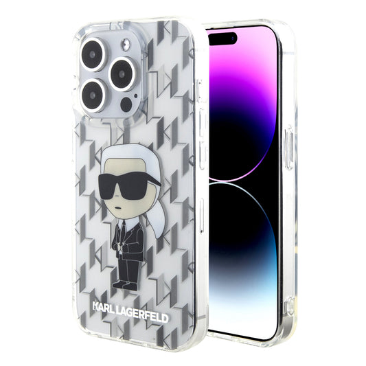 Funda Karl Lagerfeld Monograma Transparente para iPhone 15 Pro – Estilo y Protección de Lujo