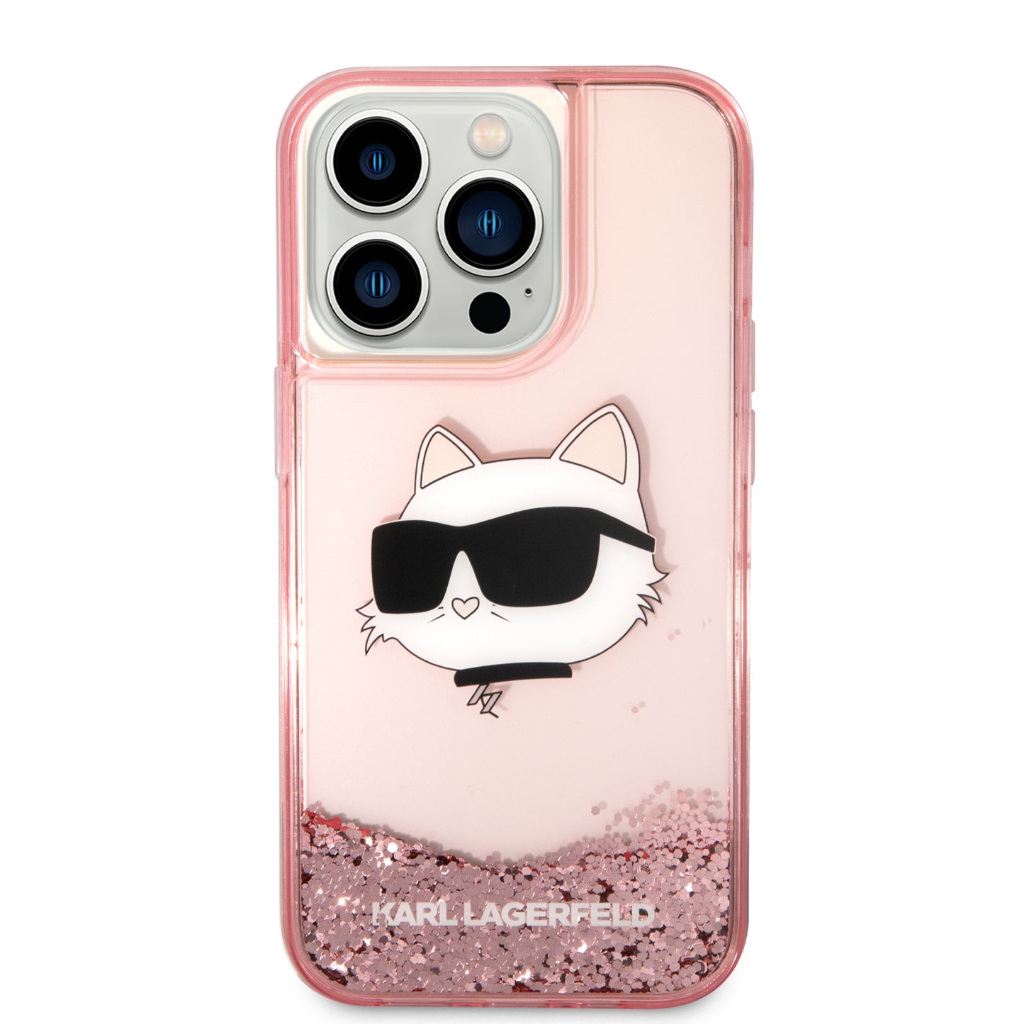 Case Karl Glitter Choupette iPhone 15 Pro Rosa | Diseño Brillante y Protección de Lujo