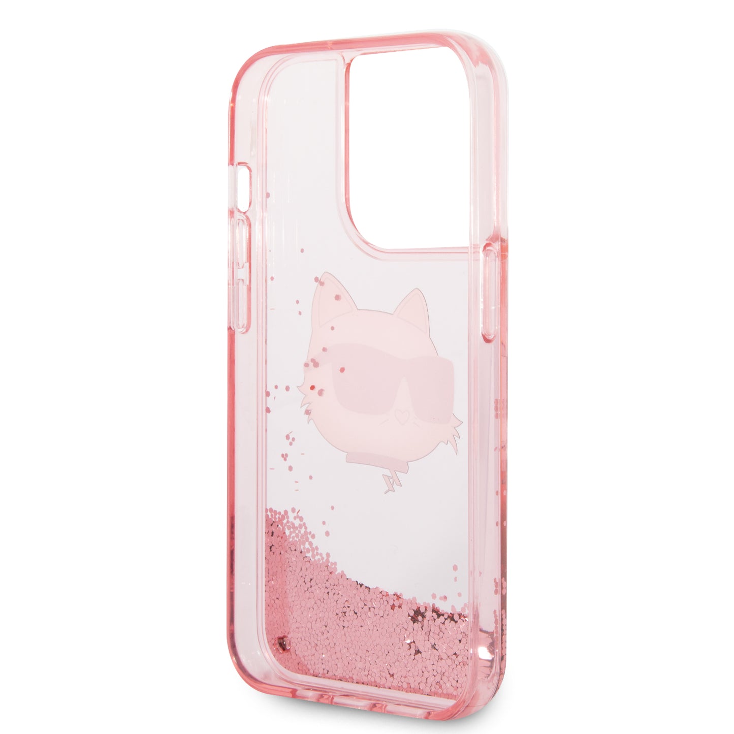 Case Karl Glitter Choupette iPhone 15 Pro Rosa | Diseño Brillante y Protección de Lujo