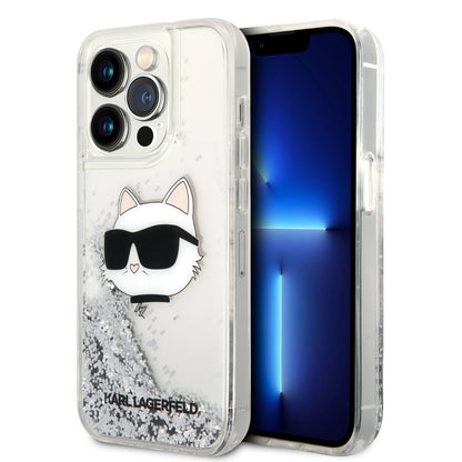 Case Karl Lagerfeld Glitter Líquido Choupette para iPhone 15 Pro - Funda Transpirable y Elegante