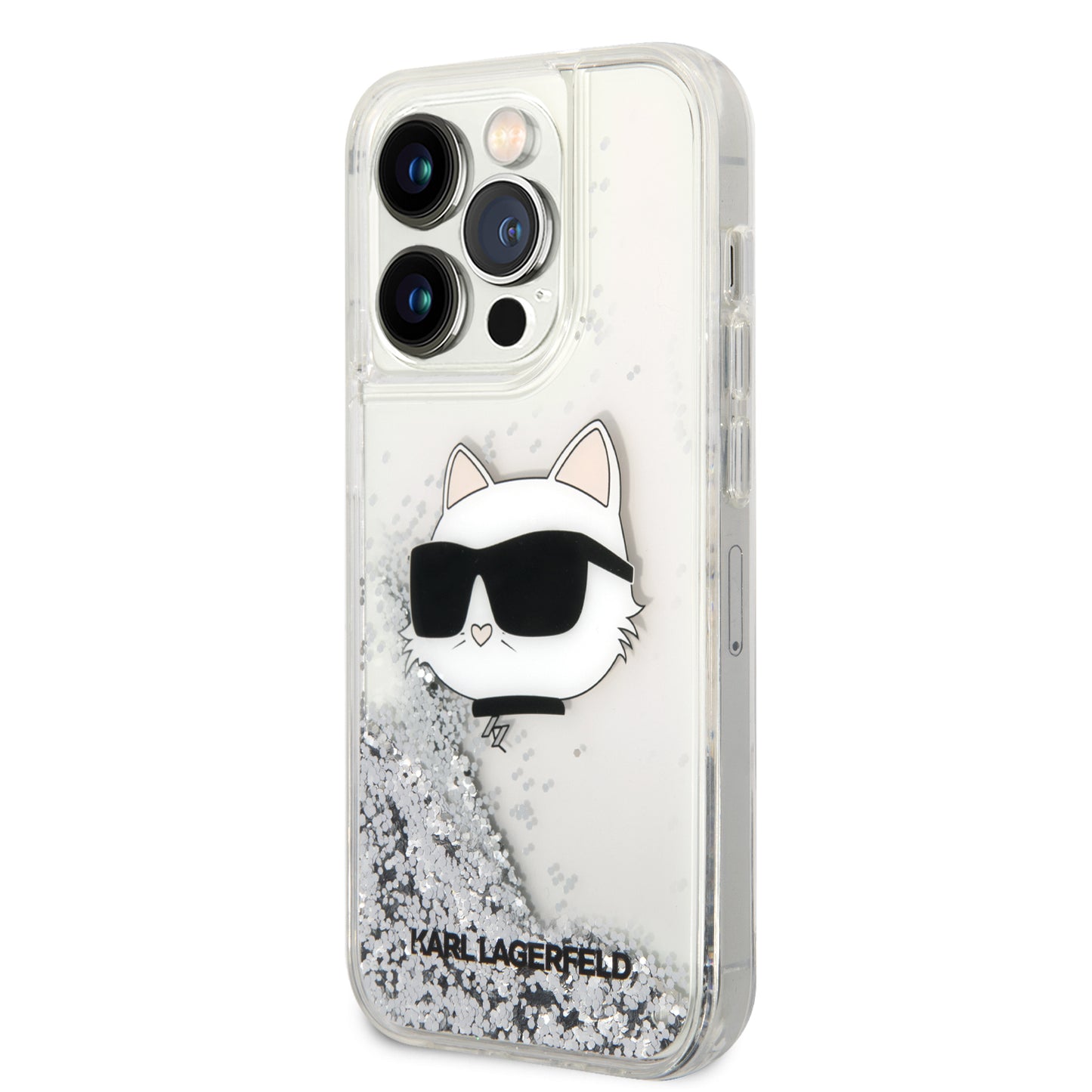 Case Karl Lagerfeld Glitter Líquido Choupette para iPhone 15 Pro - Funda Transpirable y Elegante