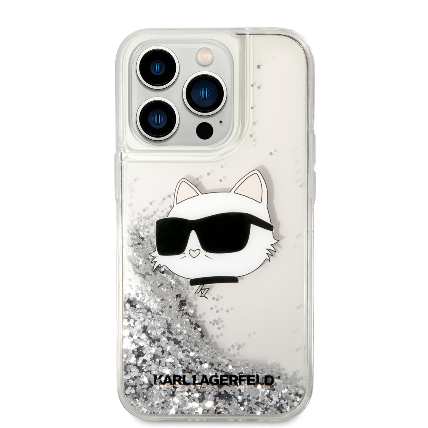 Case Karl Lagerfeld Glitter Líquido Choupette para iPhone 15 Pro - Funda Transpirable y Elegante