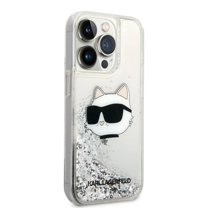 Case Karl Lagerfeld Glitter Líquido Choupette para iPhone 15 Pro - Funda Transpirable y Elegante