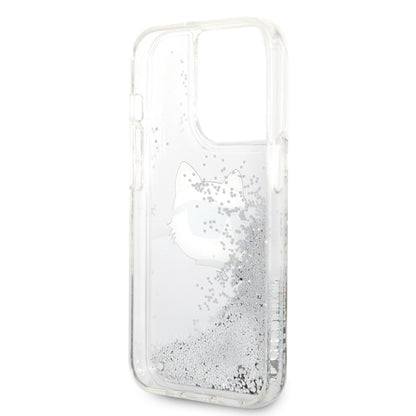 Case Karl Lagerfeld Glitter Líquido Choupette para iPhone 15 Pro - Funda Transpirable y Elegante