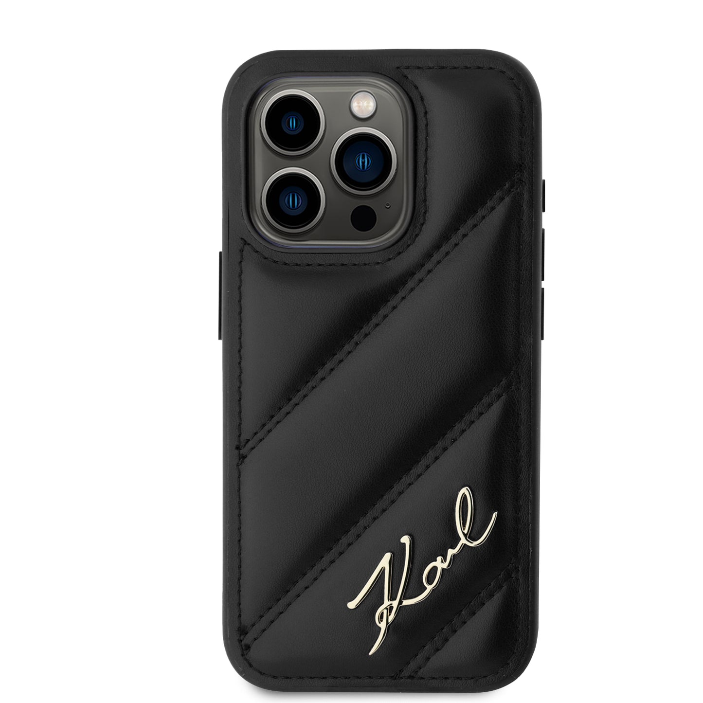 Case Karl Lagerfeld Acolchado Logo Metal para iPhone 15 Pro Negro