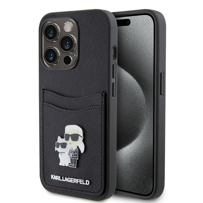 Case Karl K&C Tarjetero IP15 Pro Negro | Estilo y Funcionalidad Premium