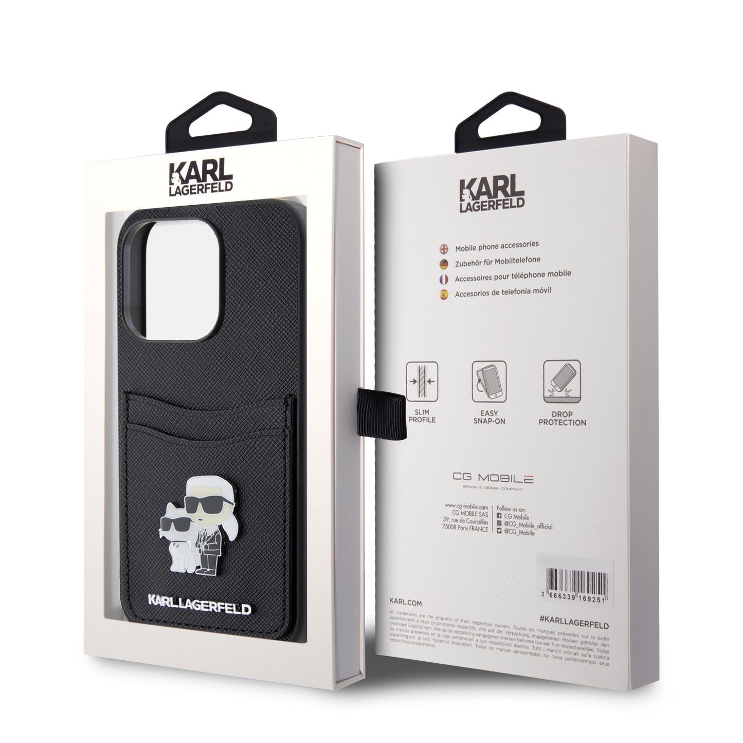 Case Karl K&C Tarjetero IP15 Pro Negro | Estilo y Funcionalidad Premium