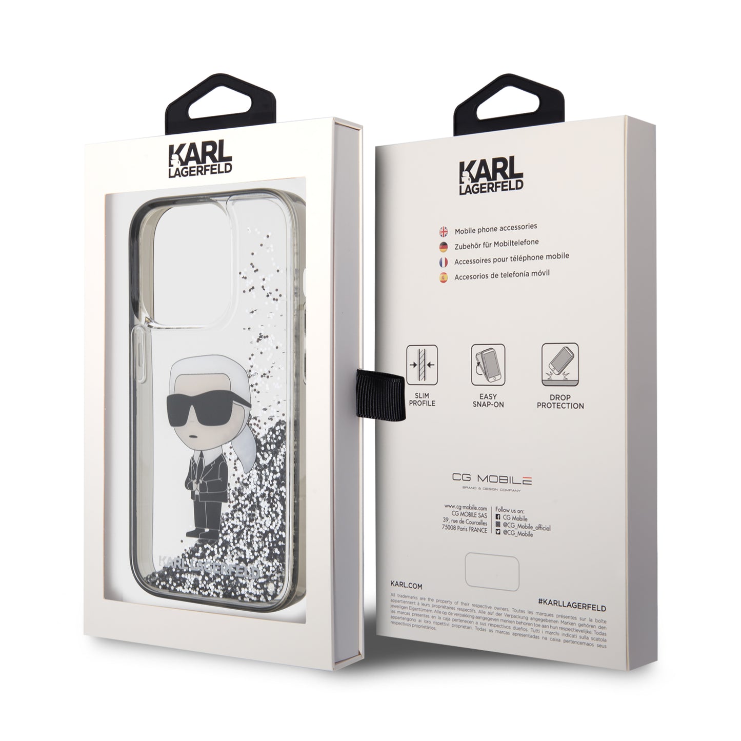 Case Karl Lagerfeld Diamantina Plata para iPhone 15 Pro Max - Estilo y Protección de Lujo