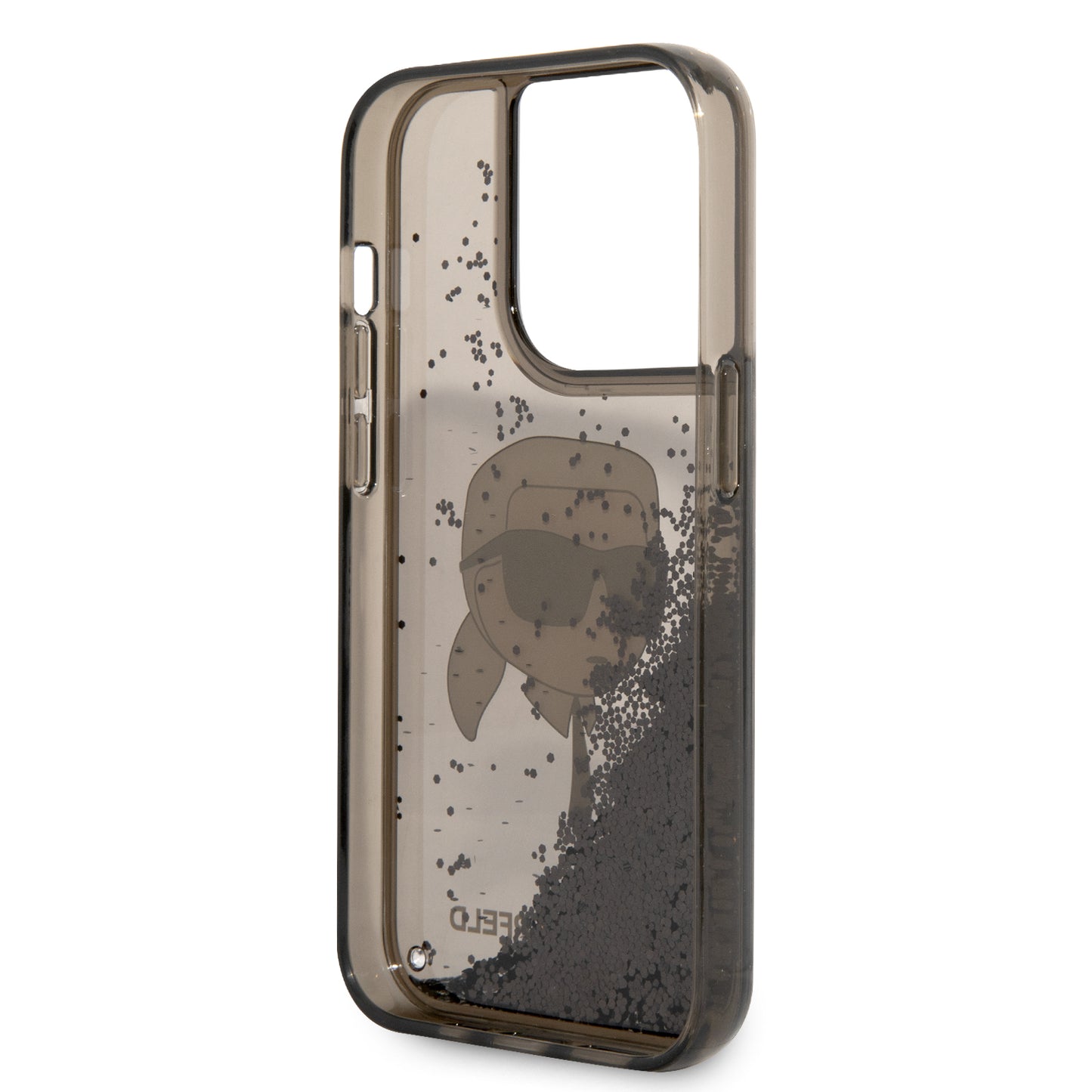 Case Karl Glitter Líquido para iPhone 15 Pro Max Gris - Elegancia y Brillo