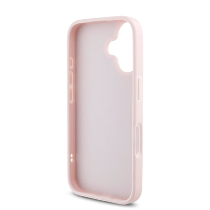 Case Karl Acolchado Logo Metal iPhone 16 Rosa - Funda de lujo con logo metálico