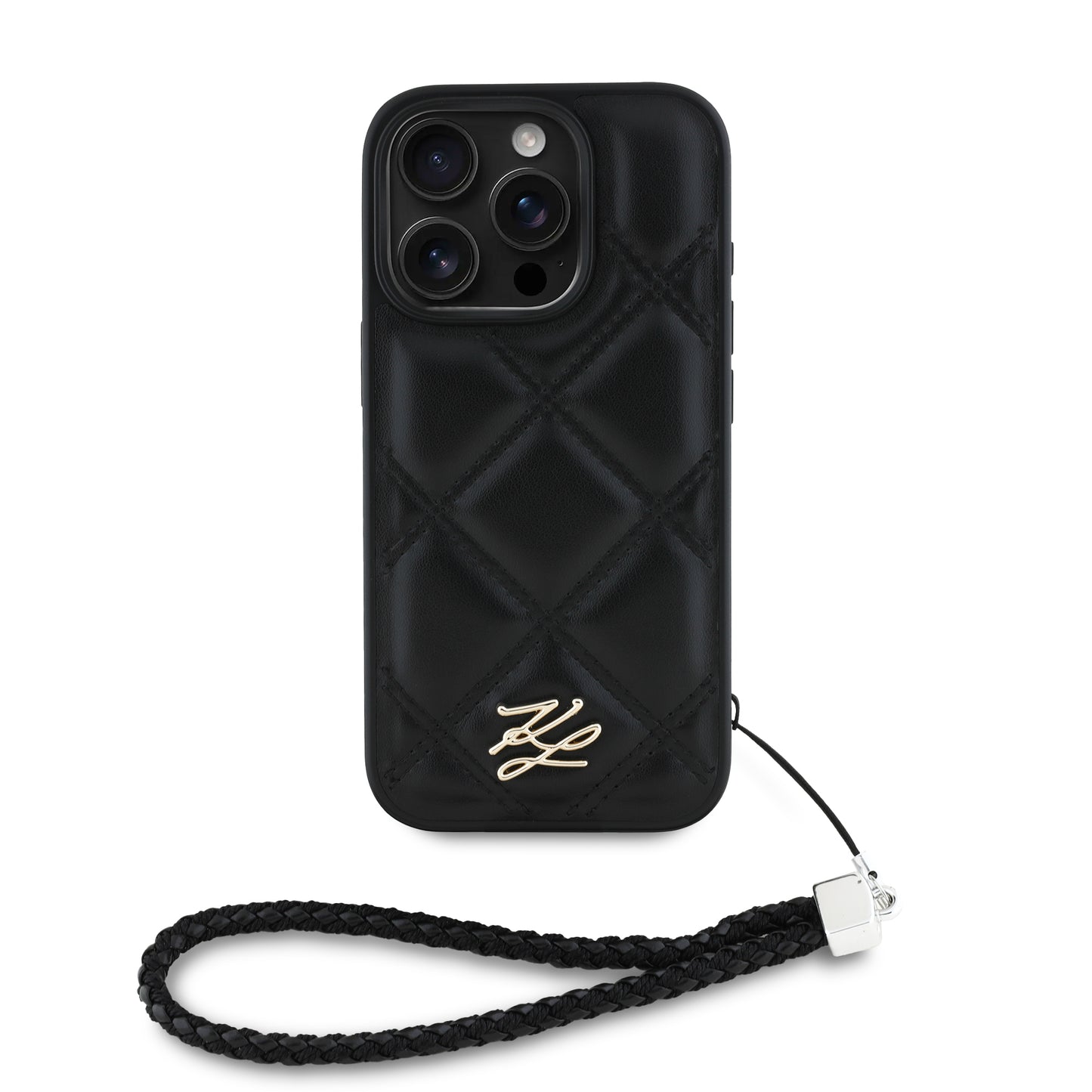 Case Karl Lagerfeld Acolchada Inicial Negra iPhone 16 Pro Max – Estilo y Protección Premium