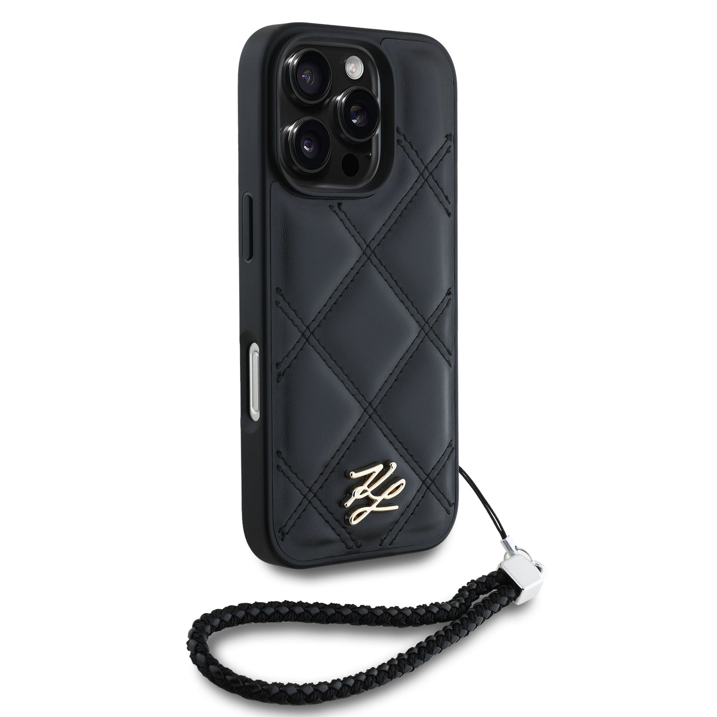Case Karl Lagerfeld Acolchada Inicial Negra iPhone 16 Pro Max – Estilo y Protección Premium