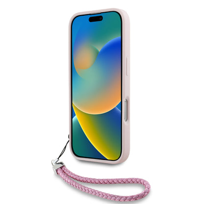 Case Karl Lagerfeld Rosa Acolchada con Correa iPhone 16 Pro – Estilo y Comodidad Premium