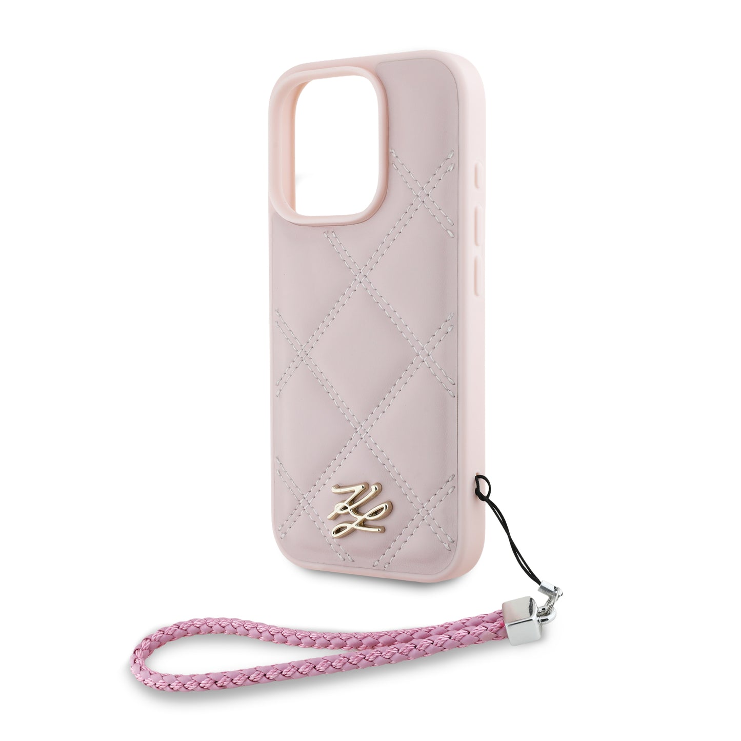 Case Karl Lagerfeld Rosa Acolchada con Correa iPhone 16 Pro – Estilo y Comodidad Premium