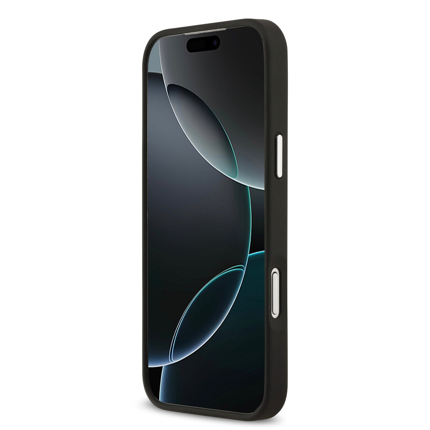 Funda Karl Lagerfeld de Piel Granulada Negra con Pins de Karl & Choupette para iPhone 17 Pro Max | Case Original de Lujo