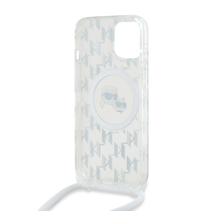 Case Karl Crossbody Monograma K&C MGSF para iPhone 14 - Diseño Transparente y Elegante