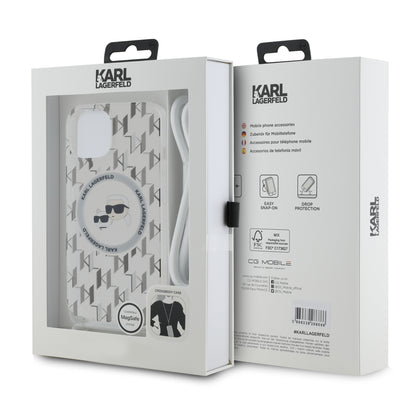 Case Karl Crossbody Monograma K&C MGSF para iPhone 14 - Diseño Transparente y Elegante