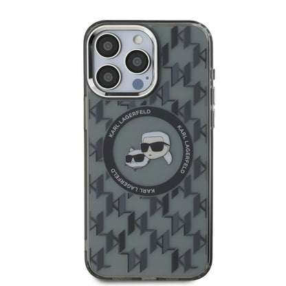 Case Karl Monograma Cara K&C para iPhone 15 Pro Max - Negro Elegante y Exclusivo