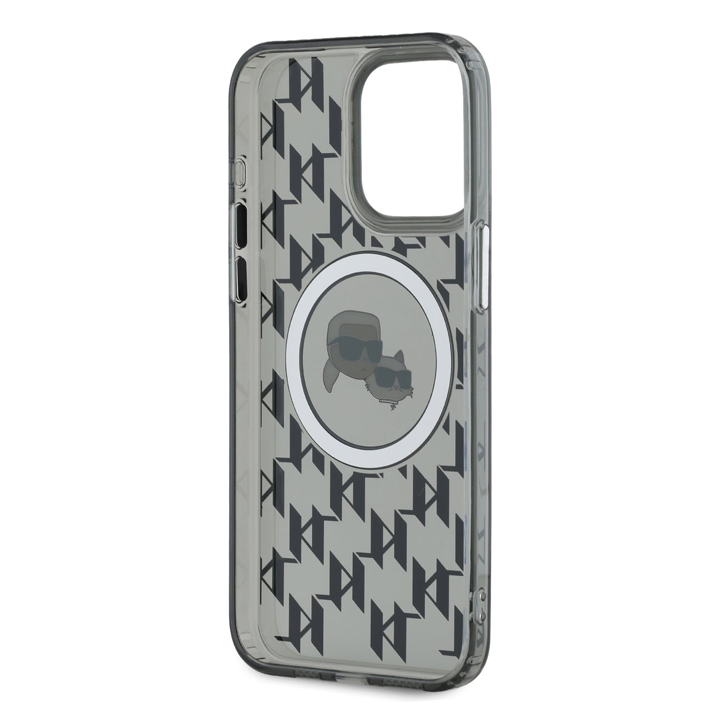 Case Karl Monograma Cara K&C para iPhone 15 Pro Max - Negro Elegante y Exclusivo