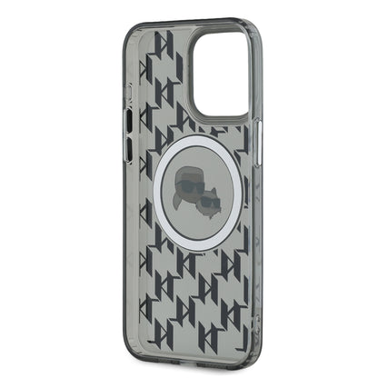 Case Karl Monograma Cara K&C para iPhone 15 Pro Max - Negro Elegante y Exclusivo