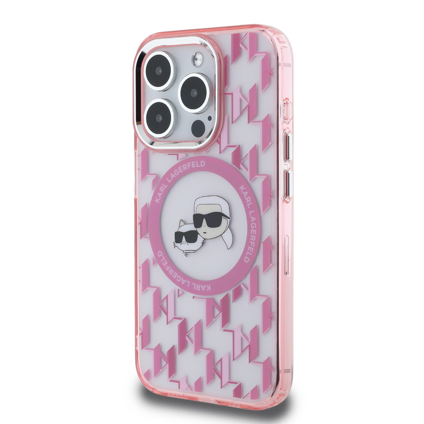 Funda Karl Lagerfeld Monograma K&C Rosa MagSafe para iPhone 15 Pro – Estilo y Protección Premium