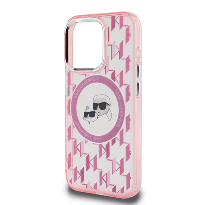 Funda Karl Lagerfeld Monograma K&C Rosa MagSafe para iPhone 15 Pro – Estilo y Protección Premium