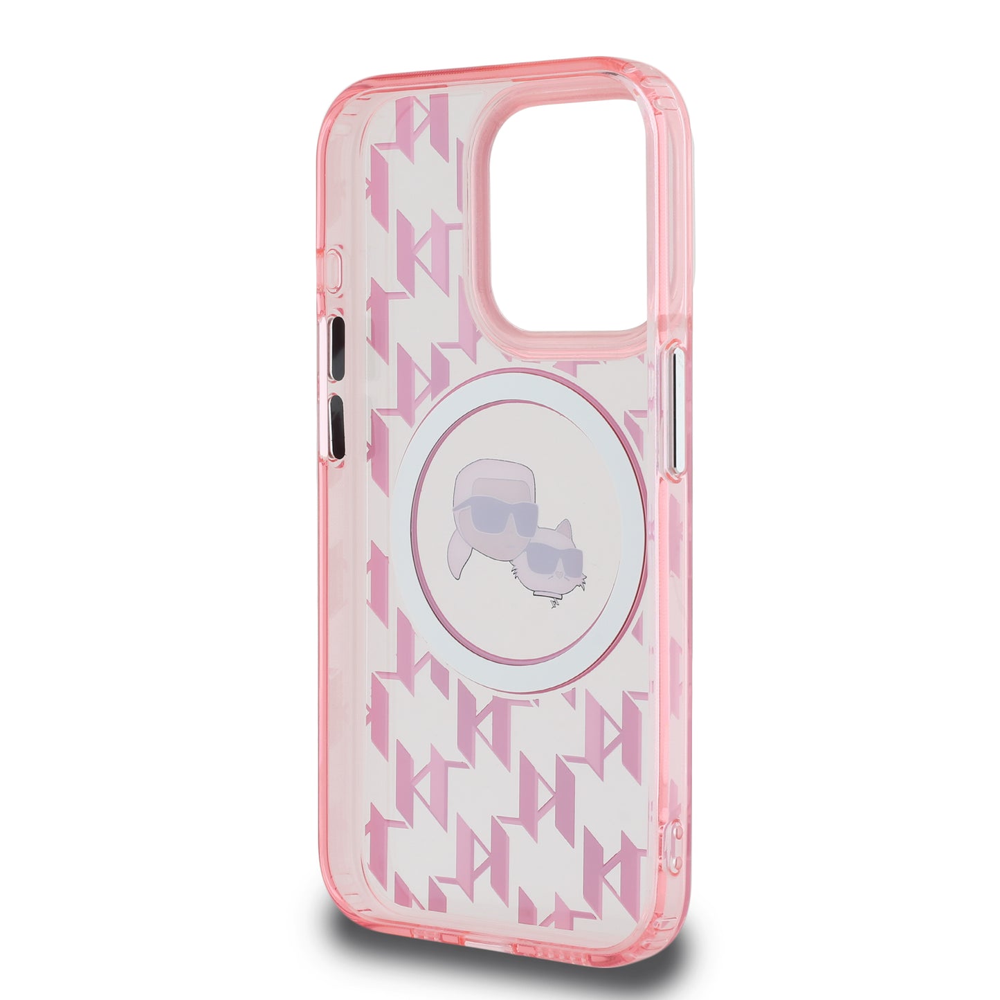 Funda Karl Lagerfeld Monograma K&C Rosa MagSafe para iPhone 15 Pro – Estilo y Protección Premium
