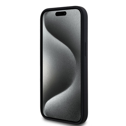 Case Karl Silicon con Anillo K&C para iPhone 15 - Negro Elegante y Funcional